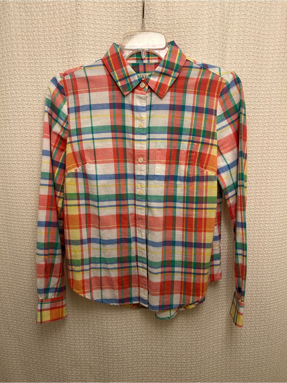 Style & Co. Multicolor Plaid Button-Down Shirt - Red, Green, Blue, Yellow